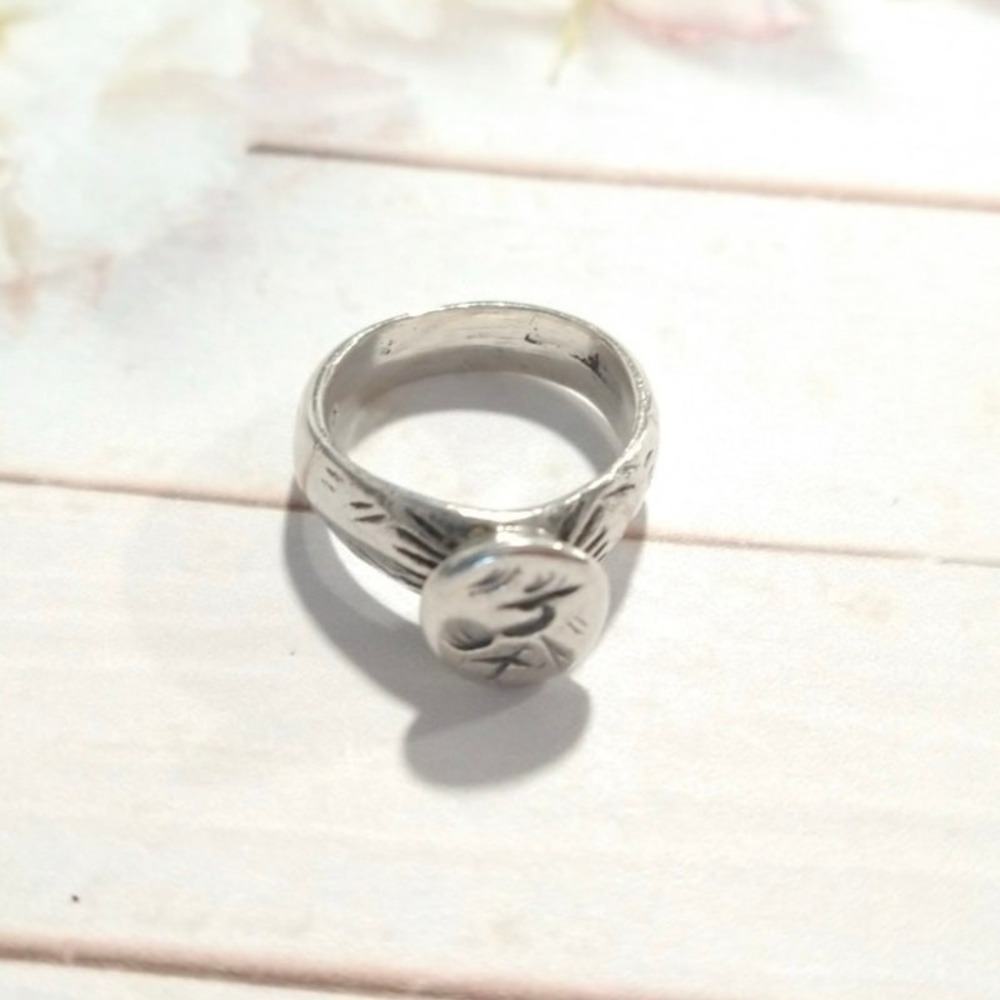 Antique Seal Ring Solid Silver Initials Mono Fran… - image 7